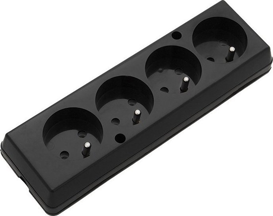 Picture of Jonex Gniazdo przenone czterokrotne 16A 2P+Z 250V czarne GN-470