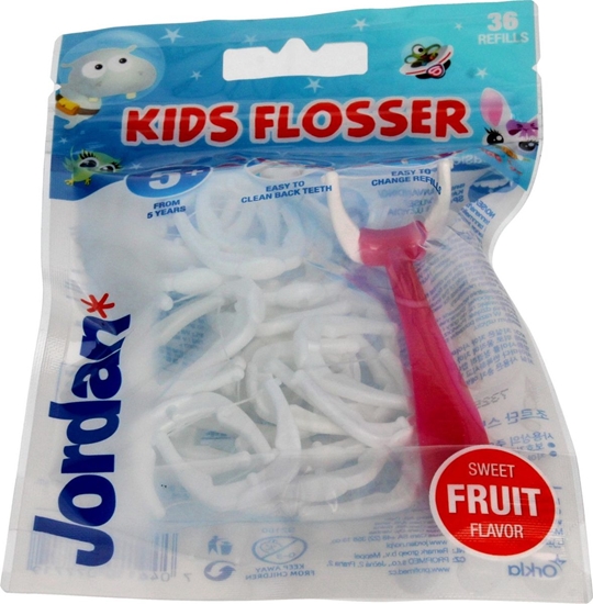Picture of Jordan  Jordan Kids Flosser Nici dentystyczne dla dzieci 5+ 1op.-36szt