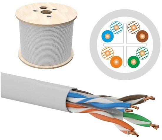 Picture of Alantec Kabel U/UTP kat.6, sieciowy, skrtka, LSOH, B2ca 4PR, 1Gb/s (10Gb/s do 55m), gwarancja 10 lat, szary, 500m - (KIU6LSOH500BQ)