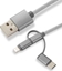 Изображение Kabel USB CoreParts USB-A - USB-C + microUSB + Lightning 1 m Szary (MOBX-ACC-003)