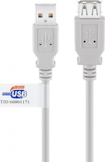 Изображение Kabel USB Goobay USB-A - USB-A 1.8 m Szary (JAB-853462)