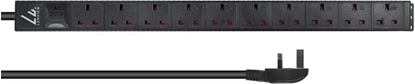 Picture of Kabel zasilajcy Lanview Lanview LVR-3MUK-SPD-UK10 rozdzielacz zasilania PDU 8 x gniazdo sieciowe 1.4U Czarny