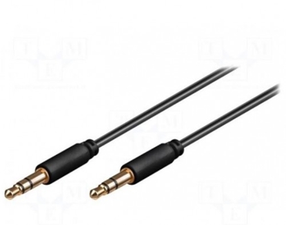 Attēls no Kabelis | Jack 3,5 mm 3 kontaktu spraudnis, abās pusēs | 0,5 m | melns | Ø izeja: 2,6 mm