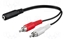 Изображение Kabelis | RCA spraudnis x2, Jack 3,5 mm 3 kontaktu ligzda | 0,2 m | melns