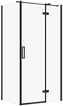 Attēls no KABINA PRYSZNICOWA CITY Z ZAWIASAMI CZARNA 100X80X195 PRAWA TRANSP