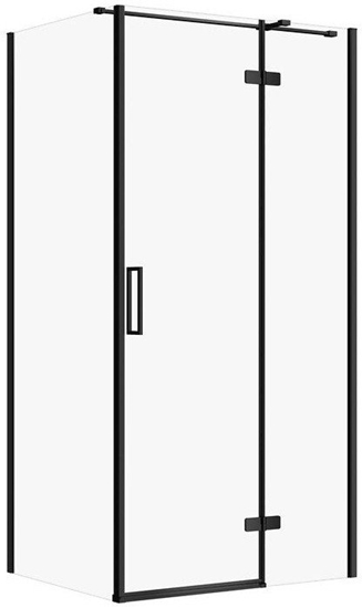 Picture of KABINA PRYSZNICOWA CITY Z ZAWIASAMI CZARNA 100X80X195 PRAWA TRANSP