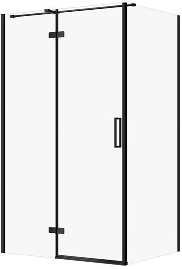 Picture of KABINA PRYSZNICOWA CITY Z ZAWIASAMI CZARNA 120X90X195 LEWA TRANSP