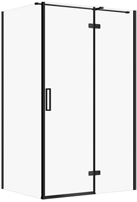 Attēls no KABINA PRYSZNICOWA CITY Z ZAWIASAMI CZARNA 120X90X195 PRAWA TRANSP