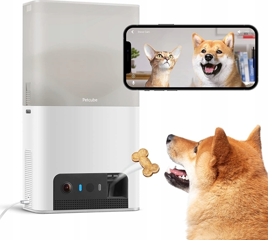 Изображение Kamera dla zwierzt Petcube Bites 2 Lite Interaktywna WiFi z aplikacj na telefon i dozownikiem przysmaków