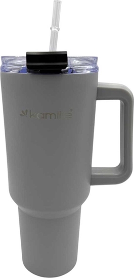 Picture of Kamille STALOWY KUBEK TERMICZNY TERMOS 1200ml Z RCZK I SOMK KM-2173