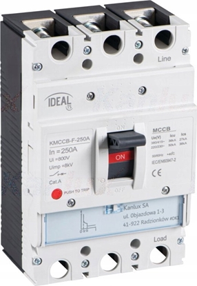 Изображение Kanlux Wycznik kompaktowy mocy Schneider KMCCB-F-250A-3P 36kA (380/415V AC) 50kA (220/230V) IP20 36292
