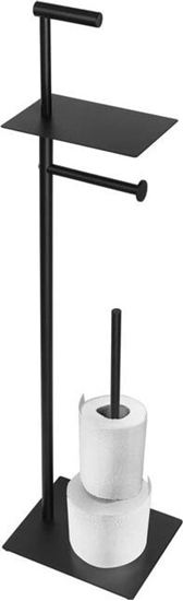 Picture of KAPITAN Stand with toilet paper holder and shelf Kapitan NETS 96 62 55 black matte