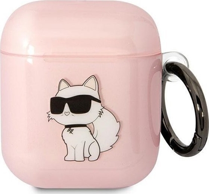 Изображение Karl Lagerfeld Karl Lagerfeld KLA2HNCHTCP Airpods 1/2 cover róowy/pink Ikonik Choupette