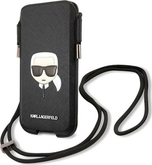 Picture of Karl Lagerfeld Torebka Karl Lagerfeld KLHCP12MOPHKHK 6,1 cala czarny/black hardcase Saffiano Ikonik Karl`s Head