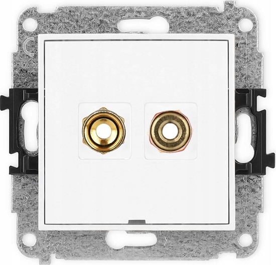 Picture of Karlik Gniazdo gonikowe pojedyncze Karlik Mini MGGBO-4 bez pola opisowego typu banan - czerwony i czarny, pozacany, 4 mm2, skrcany biae