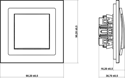 Picture of Karlik Przycisk Deco jednobiegunowy instalacyjny czarny mat (12DWP-4.1)