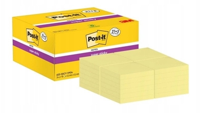 Attēls no Karteczki samoprzylepne Post-it® Super Sticky (622-SSCY-24VP), 47,6x47,6mm, 21x90 kart.+3x90 kart. gratis, óte