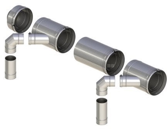 Picture of Kaskada koncentryczna o150/200 z wyjciami 80/125 dla dwóch kotów bez automatyki