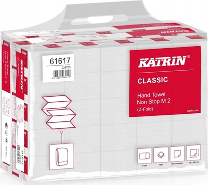 Picture of Katrin Katrin Classic Hand Towel Non Stop M2 Handy Pack, 80 mm, 203 mm, 120 mm, 270 g, 160 sheets, Paper