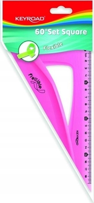Изображение Keyroad Ekierka KEYROAD, 18 cm, 60 stopni, elastyczna, zawieszka, mix kolorów