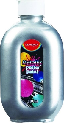 Picture of Keyroad Farba plakatowa KEYROAD, metaliczna, 300ml, butelka, srebrna
