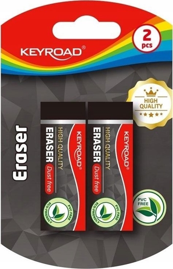 Picture of Keyroad Gumka do cierania KEYROAD, techniczna, 2 szt., blister, czarna