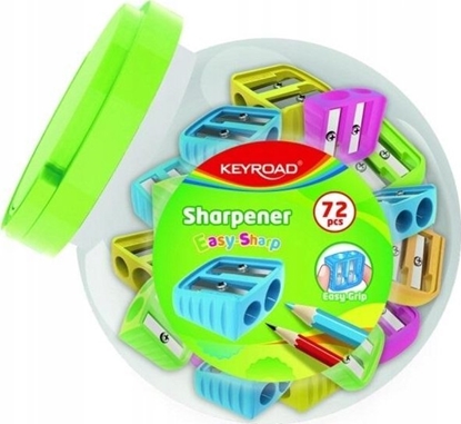Attēls no Keyroad Temperówka plastikowa KEYROAD Easy-Sharp, podwójna, 72 szt., w tubie, mix kolorów