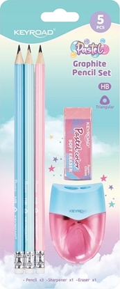 Attēls no Keyroad Zestaw szkolny KEYROAD, Pastel, 5 elementów, blister, mix kolorów