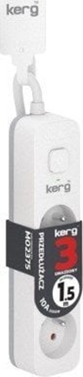 Picture of Kerg Przeduacz KERG z wycznikiem-3 gniazda-biao-szary-1,5m-10A-H05VV-F-3x1,0mm2