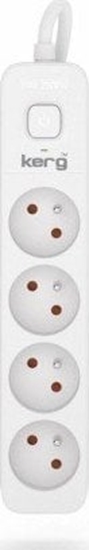 Picture of Kerg Przeduacz KERG z wycznikiem-4 gniazda-biao-szary-1,5m-10A-H05VV-F-3x1,0mm2