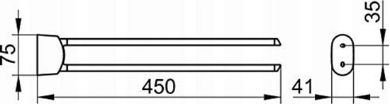 Picture of Keuco Elegance Towelholder Range 450 mm, 2-tlg, swivelling chrome