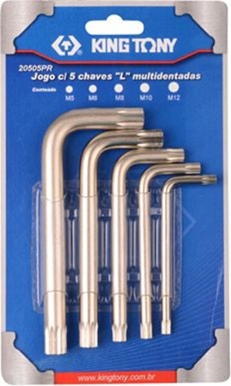 Изображение King Tony Zestaw kluczy Spline M5 - M12 5szt. (20505PR01)