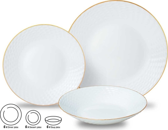 Picture of KingHoff KOMPLET OBIADOWY OPAL DLA 6 OSÓB 18 ELEM. KINGHOFF KH-1876