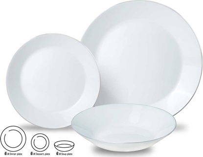 Attēls no KingHoff KOMPLET OBIADOWY OPAL DLA 6 OSÓB 18 ELEM. KINGHOFF KH-1877