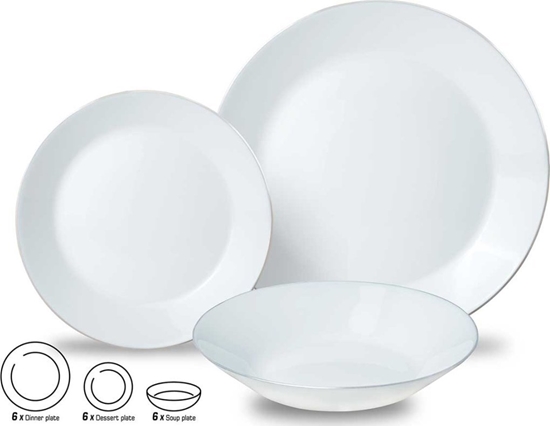 Picture of KingHoff KOMPLET OBIADOWY OPAL DLA 6 OSÓB 18 ELEM. KINGHOFF KH-1877