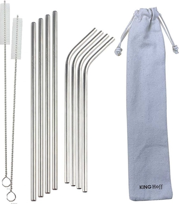 Attēls no KingHoff SOMKI METALOWE DO NAPOJÓW KINGHOFF 8szt. + ETUI