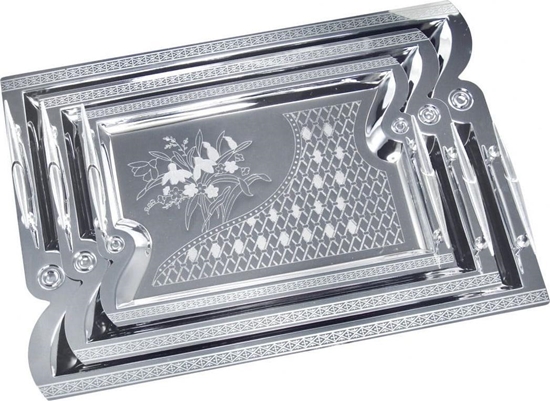 Picture of KingHoff ZESTAW 3 TAC STALOWYCH DO SERWOWANIA KINGHOFF KH-4743