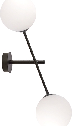 Изображение Kinkiet Orno LAINA kinkiet, moc max.2x40W, E14, czarno-biay