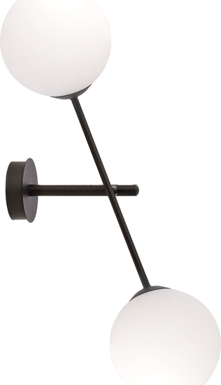 Изображение Kinkiet Orno LAINA kinkiet, moc max.2x40W, E14, czarno-biay