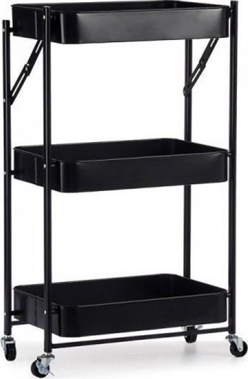 Picture of Kinvara Wózek na Warzywa Czarny Stal Plastikowy (29,5 x 78,5 x 45,5 cm)