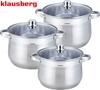 Изображение Klausberg GARNKI GASTRO STOCK POT 6 ELE 10.7L+8.6L+7.0L KLAUSBERG [KB-7177]