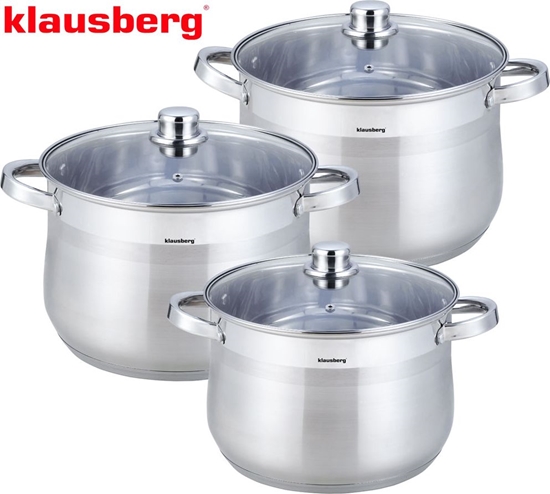 Изображение Klausberg GARNKI GASTRO STOCK POT 6 ELE 10.7L+8.6L+7.0L KLAUSBERG [KB-7177]
