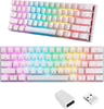 Picture of Klawiatura Motospeed Bezprzewodowa klawiatura mechaniczna Motospeed SK62 Biaa (czerwone przeczniki)