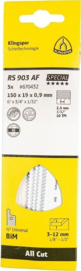 Picture of Klingspor KLINGSPOR BRZESZCZOT DO PIY SZABLASTEJ 150x19x0,9mm RS 903 AF /5szt.