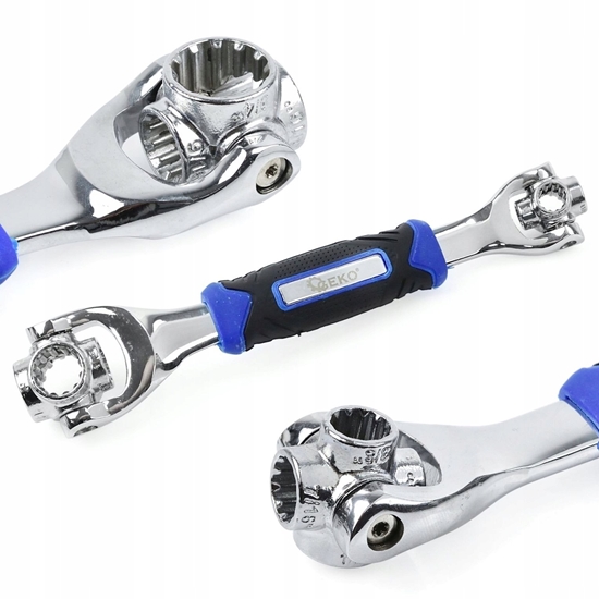 Изображение Geko Klucz nasadowy uniwersalny obrotowy 48w1 8-19mm (10/40)