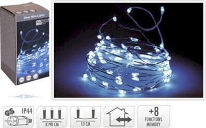 Picture of KMTP Lampki witeczne na srebrnym druciku 320 LED zimne biae programator lampki dekoracyjne