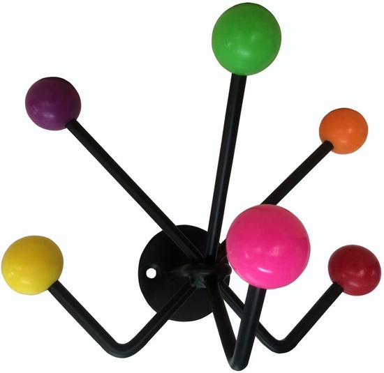 Picture of Knagerække 6 kroge sort, multi