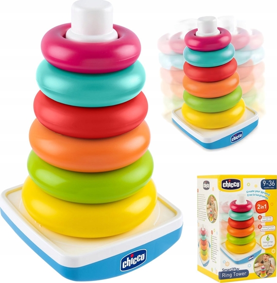 Picture of Chicco Kolorowa piramidka edukacyjna 2w1