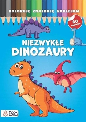 Изображение Bookolika Koloruj, znajduj, naklejam. Niezwyke dinozaury