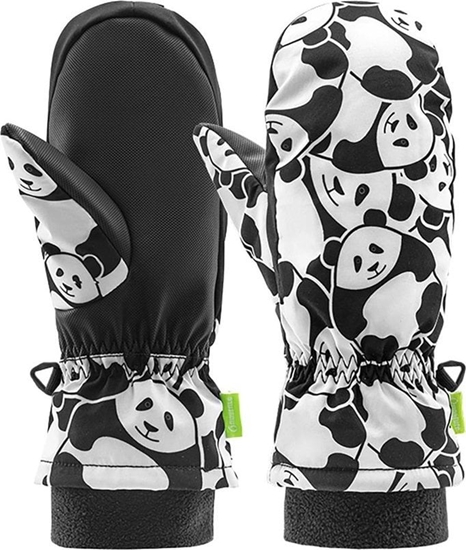 Изображение Kombi Rkawice narciarskie Qunature Panda Heat Transfer dziecice rozmiar S - czarne/biae